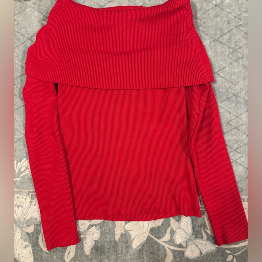 Off should red sweater